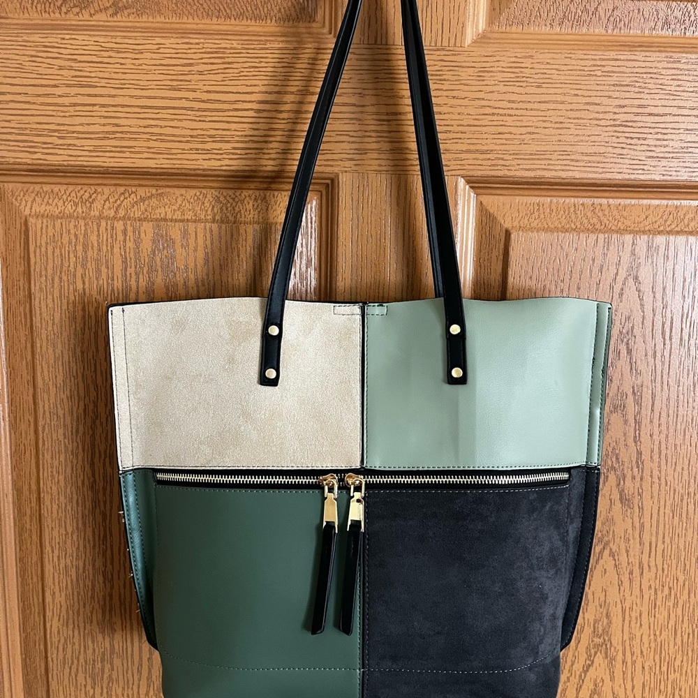 Elegant Green and Black Tote Bag